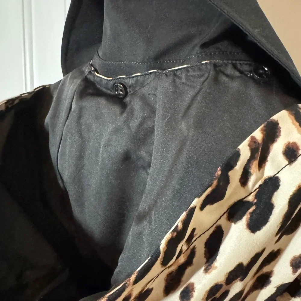 Kate Spade water resistant leopard print a-line raincoat